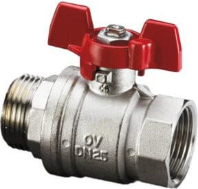 Oventrop Kugelhahn Optibal DN 20, PN 16, IG/AG, Messing vernickelt, Chrom/Silber - Bild 1