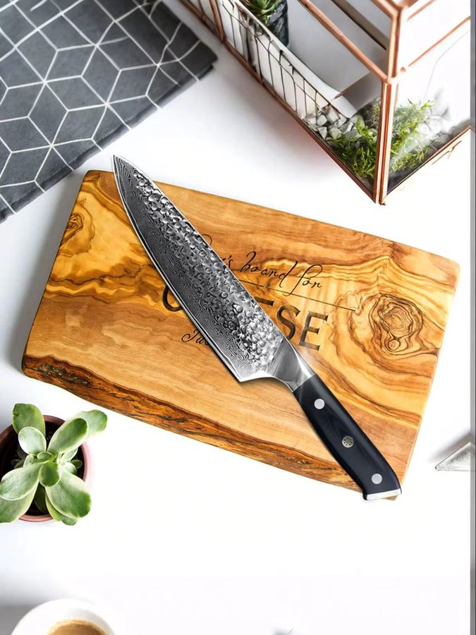 MYVIT Chefmesser aus 67-lagigem Damaststahl mit schwarzem G10-Griff, 8 Zoll (20,32 cm) - Bild 6