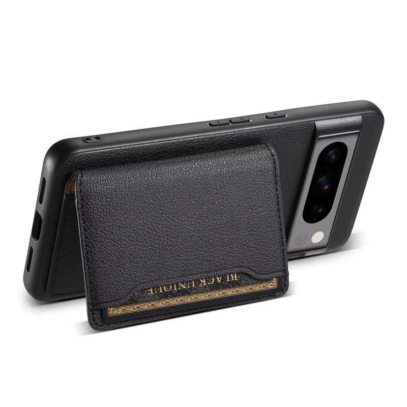 Denior Leder Brieftasche und Handyhülle mit Kartenhalter für Google Pixel 8a, 7a und 6 Pro in Schwarz oder Lila - Bild 3
