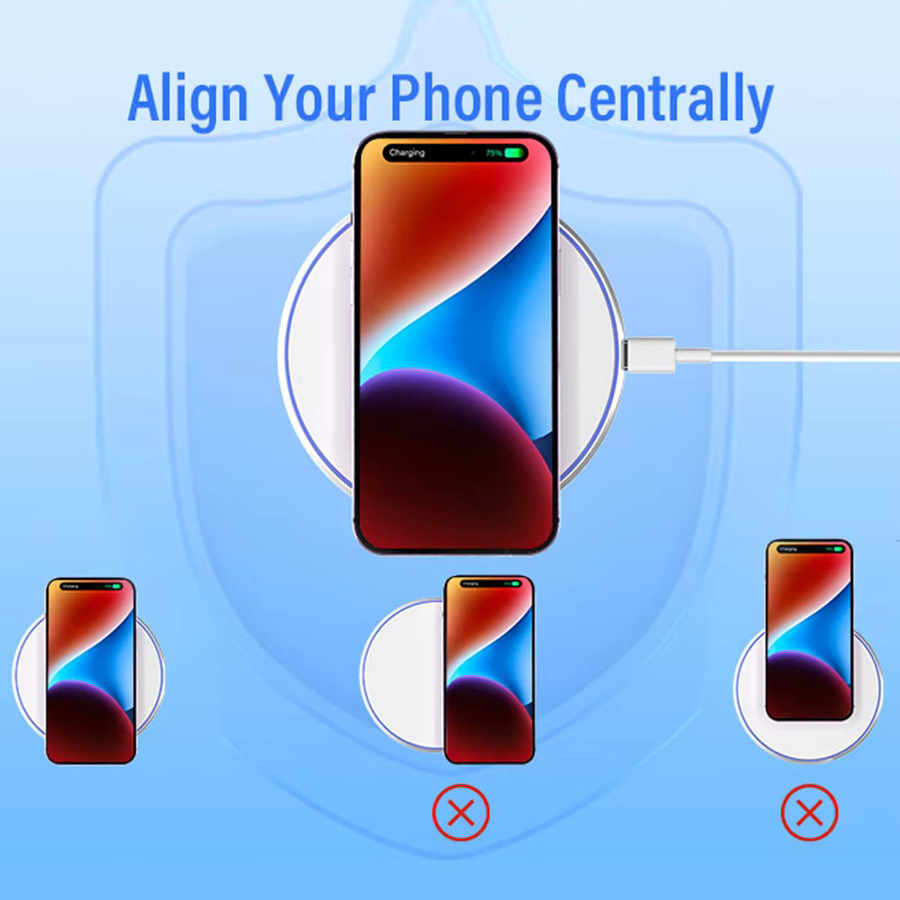 KEPHE Kabelloses Ladegerät in Schwarz – Induktive Schnellladestation für iPhone und Samsung Xiaomi - Bild 4