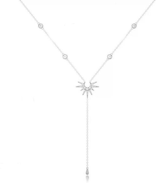 Halsketten-Set, Goldfarbe, Zirkonia, Damen - Bild 1