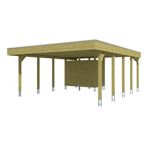 SKANHOLZ Carport Friesland aus Fichte mit Abstellraum und Flachdach, Grün, B: 546 cm, T: 708 cm - Bild 2