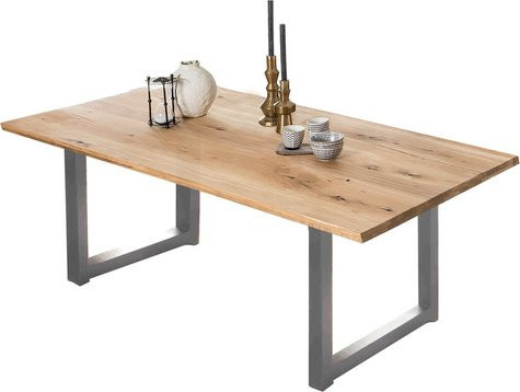 SIT Tisch TABLES & CO aus Wildeichenholz in Braun mit Metallgestell, Höhe: 75 cm, Breite: 100 cm, Tiefe: 55 cm - Bild 1