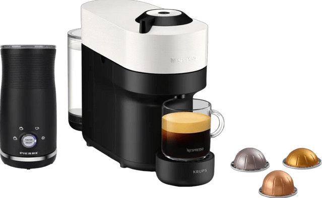 Krups Nespresso Vertuo Pop XN9201 Kapselmaschine in Coconut White inklusive Pierre Milchaufschäumer - Bild 1