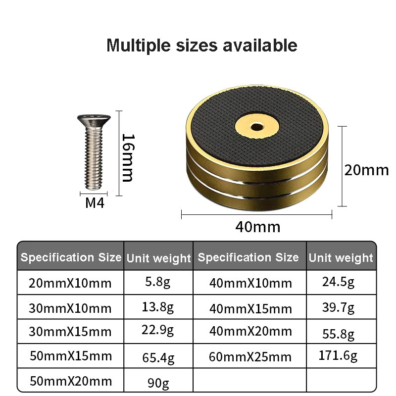 CHANGELIN HiFi Audio Lautsprecher und CD-Player Isolationsfüße aus Aluminiumlegierung in Gold gestreift - Bild 2