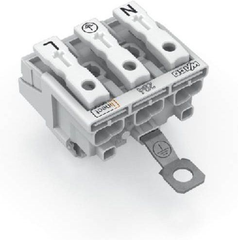 WAGO Netzanschlussklemme starr für 0,5-2,5 mm², 3-polig, Weiß, 500 Stück - Bild 1