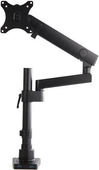 StarTech.com Monitorhalterung mit Schwenkarm und 2x USB 3.0 Ports, Schwarz, für Monitore bis 34 Zoll, Tischklemme oder Kabeldurchlass, ARMPIVOT2USB3 - Bild 1