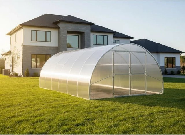 Garten Dream Gewächshaus Palace mit 6mm Polycarbonat und Doppeltüren in Transparent, B/T: 8 x 4 m, Höhe: 3,2 m - Bild 1