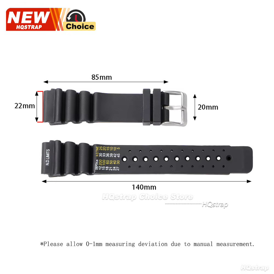 HQstrap Uhrenarmband Silikon, Schwarz, Unisex - Bild 2