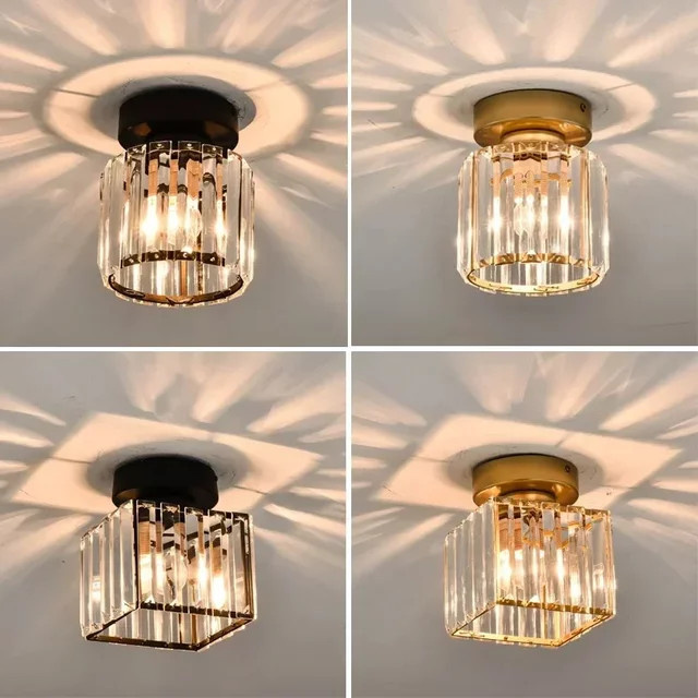 Moderne runde LED Deckenleuchte aus Kristall von TRAZOS in Gold/Messing für Wohnzimmer und Schlafzimmer - Bild 1