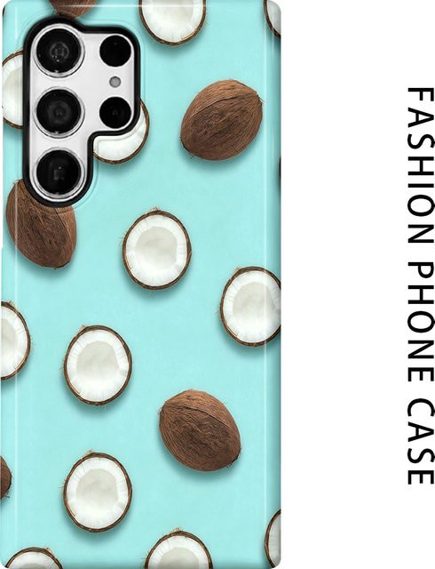 Tropische Kokosnuss Handyhülle für Samsung Galaxy S26 S25 S24 S23 S20 FE A56 A36 Ultra, Glänzende HD Hartschale, Mehrfarbig - Bild 1