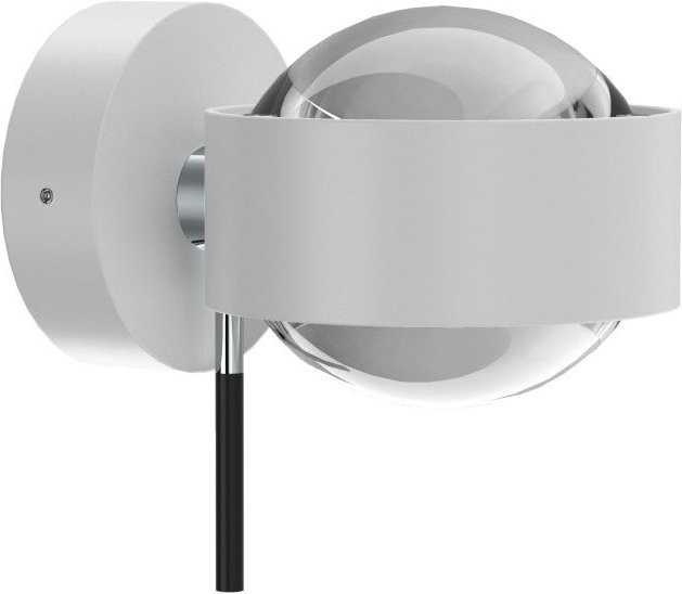 Top Light Puk Mini Wall Wandleuchte in Weiß Matt und Chrom mit klarem Glasschirm - Bild 1