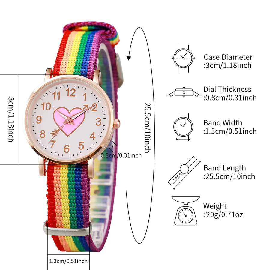 Armbanduhr Set, Quarz, Nylon Band, Roségold, Perlen, Damen, Bunt - Bild 2