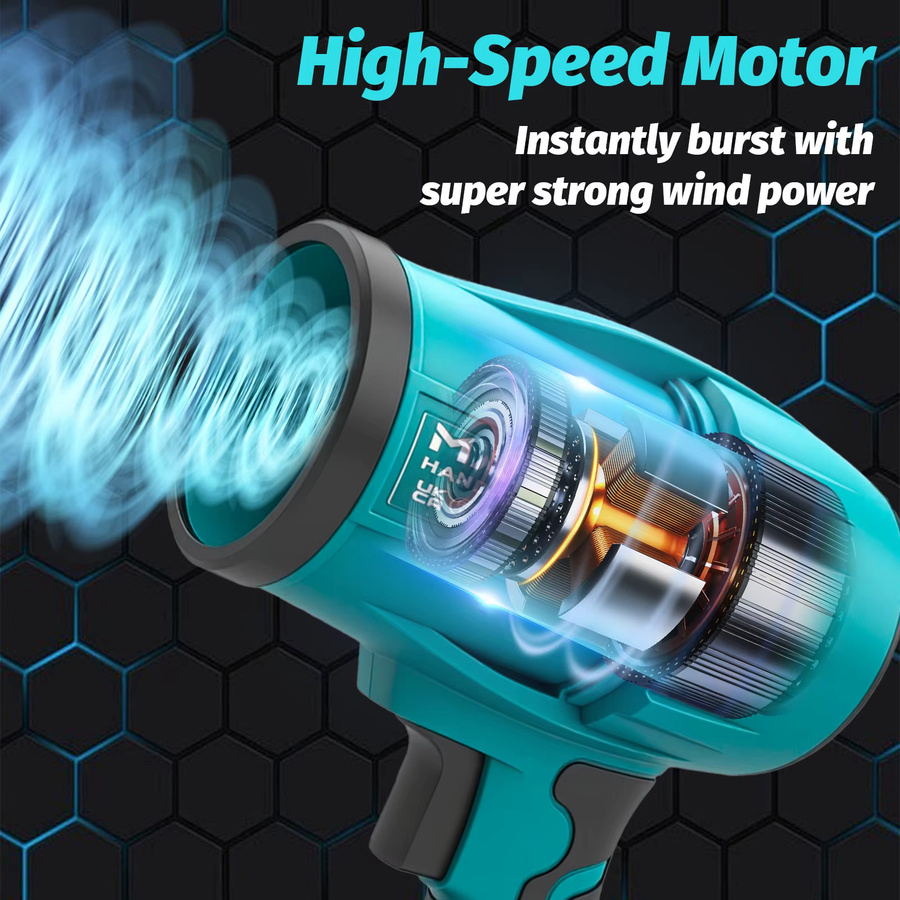 Makita LXT 18V Bürstenloser Akku-Laubbläser mit Turbo-Funktion und 3 Düsen in Türkis - Bild 3