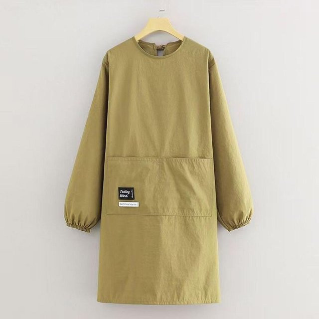 Wasserdichte und schmutzabweisende Küchenschürze von Pure Living Co. in Beige mit überkreuztem Rücken für Erwachsene - Bild 1