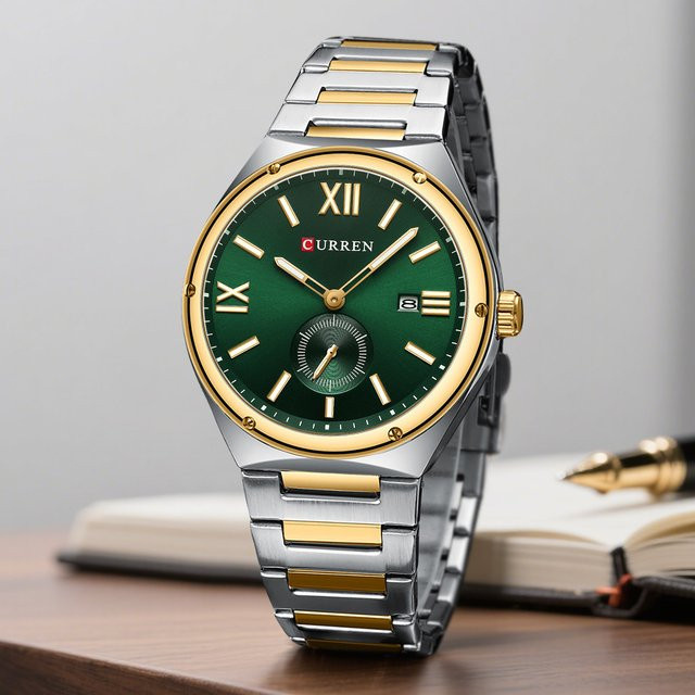 CURREN Armbanduhr Quarz, Edelstahl, Blau, Herren - Bild 1