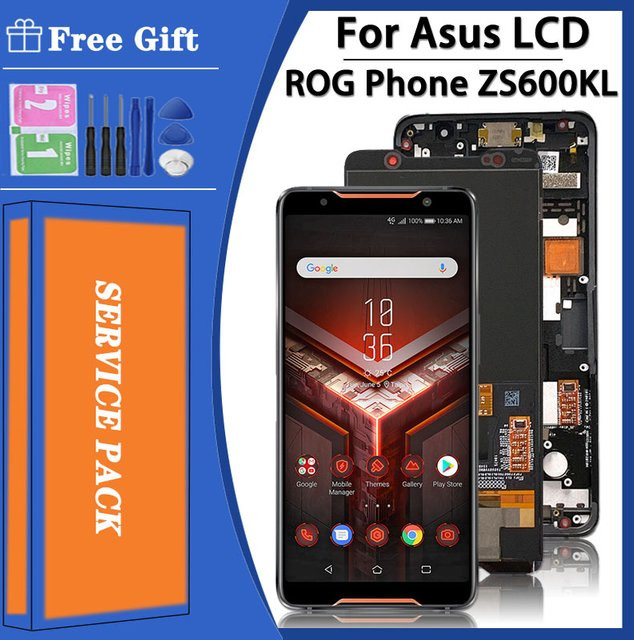 Asus ROG Phone 1 Z01QD Ersatz LCD Display mit AMOLED Touchscreen Digitizer Montage in Schwarz - Bild 1