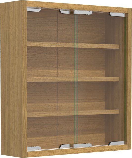 VCM Glasvitrine Agisa Wandhängend mit 2 Schiebetüren in Buche Dekor - Bild 1