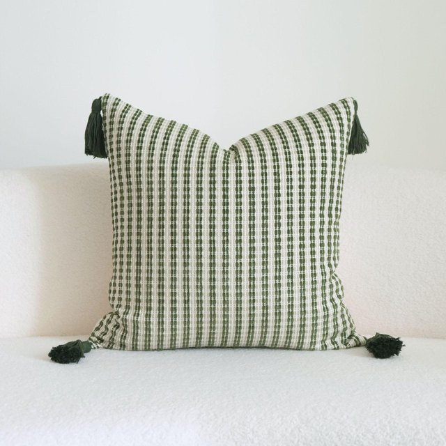 JMG Clothing Kissenhülle Retro im Streifen-Design, Farbe: Grün, B/H: 30 x 50 cm oder 45 x 45 cm - Bild 1