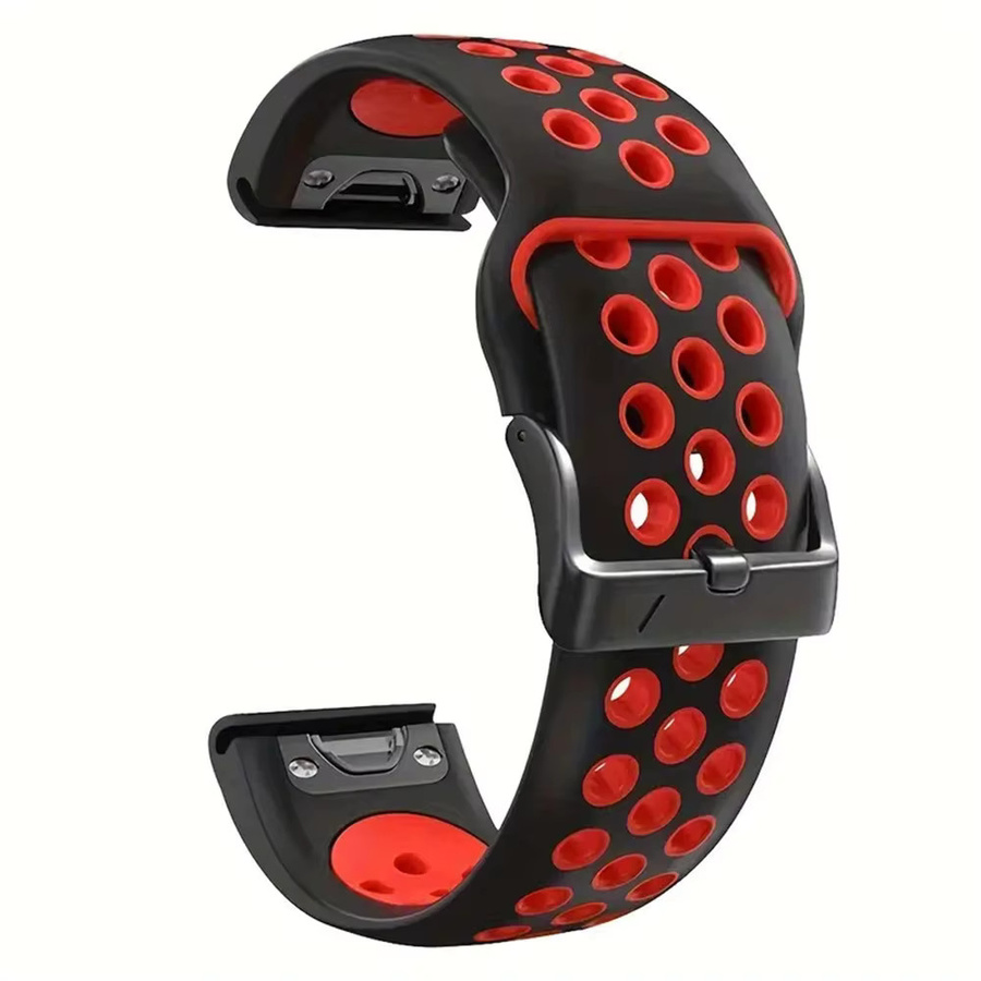 QCTOG Uhrenarmband Silikon, Schwarz, Unisex, 22mm/26mm - Bild 4