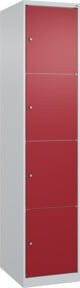 C+P Schließfachschrank Classic PLUS mit 1 Abteil, Farbe Grau und Rubinrot, B/T/H: 40 cm x 50 cm x 185 cm - Bild 1