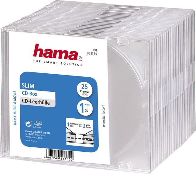 Hama CD-Leerhülle Slim, 25er-Pack, Transparent - Bild 1