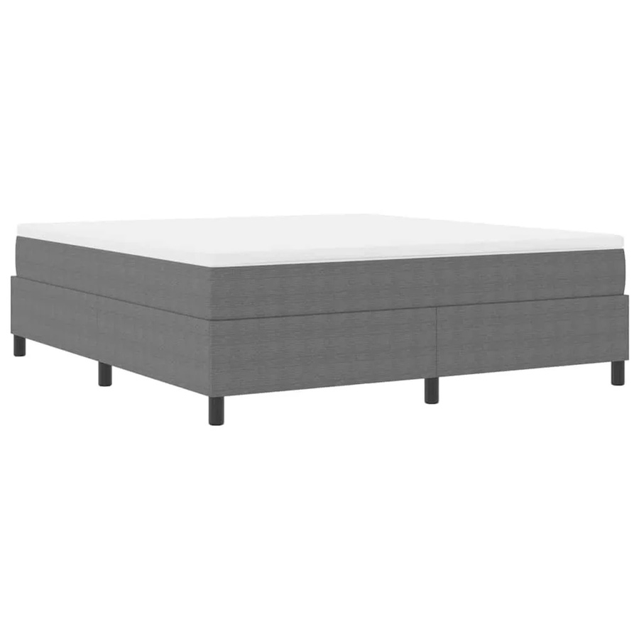 vidaXL Boxspringbett aus Cordstoff in Hellgrau und Weiß, B/T/H: 180 x 203 x 60 cm - Bild 2