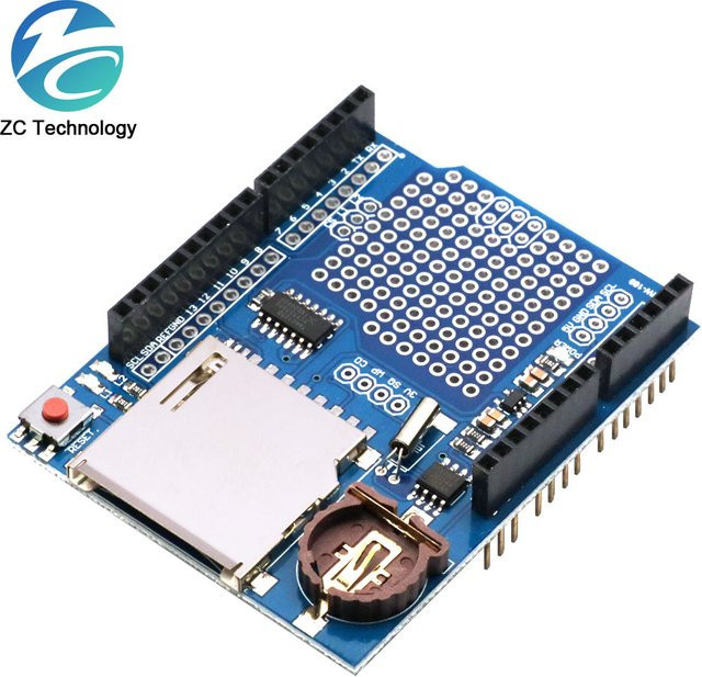 Datenlogger-Modul Logging Recorder Shield V1.0 für Arduino UNO mit SD-Karte in Blau - Bild 1