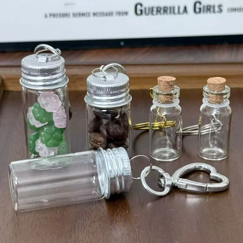 Schlüsselanhänger Mini Glas Flasche, Unisex - Bild 3