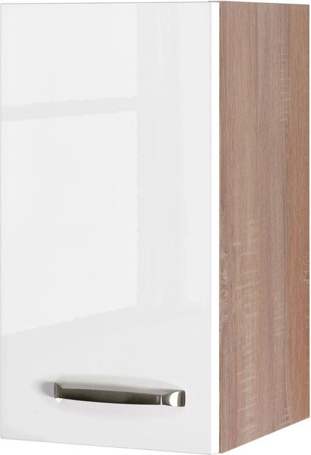 Flex-Well Küchen-Oberschrank Valero Hochglanz Weiß und Sonoma Eiche B/H/T: 30 x 55 x 32 cm - Bild 1