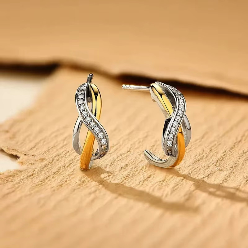 Huitan Metall Ohrringe, Bicolor, Zirkonia, Damen - Bild 2