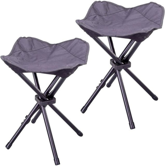 VCM 2er Set klappbare Gartenhocker aus Stahl in Schwarz B/H/T: 33 x 42 x 33 cm - Bild 1