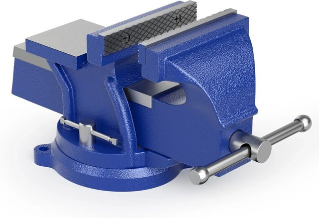 Wiltec Schraubstock Light Duty mit 100 mm Klemmbacke und Amboss in Blau - Bild 1