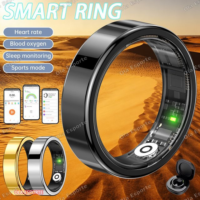 Ola Esporte Smart Ring in Gold für Damen und Herren mit Gesundheits- und Schlafüberwachung, Herzfrequenz-, Blutsauerstoff-Monitor und 5ATM Wasserdichtigkeit - Bild 1