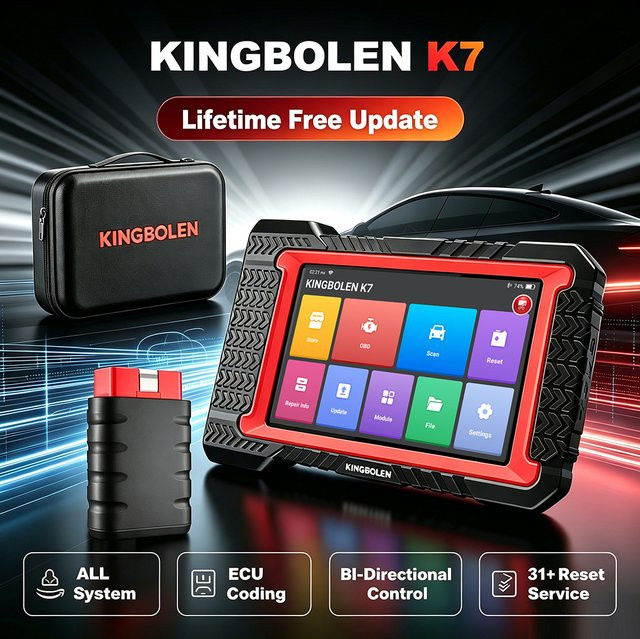 KINGBOLEN K7 OBD2 Scanner THINKSCAN MAX 2 Diagnosegerät mit ECU-Codierung und bidirektionaler Steuerung in Schwarz - Bild 1