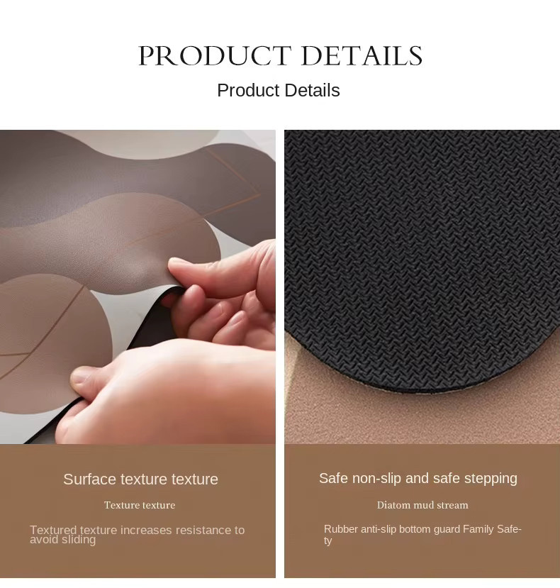 VIKAMA Küchenmatte aus PVC mit Marmormuster in Stone Look, wasserabsorbierend und ölabsorbierend, B/T: 120 x 40 x 0,4 cm - Bild 3
