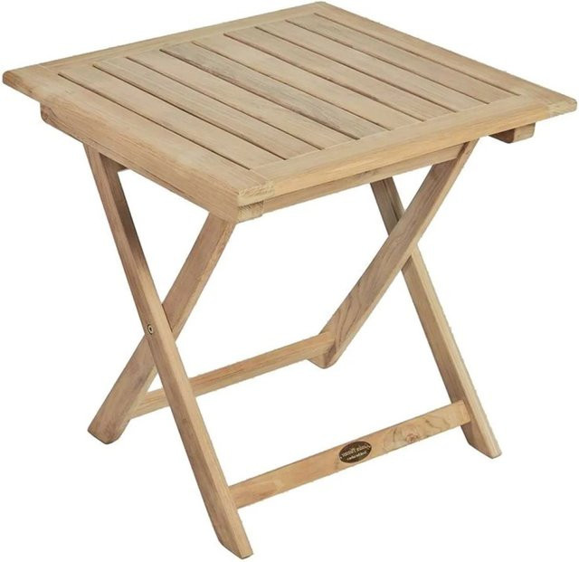 DELUKE Beistelltisch LEO quadratisch aus Teakholz in Natur Braun B/T/H: 50 x 50 x 50 cm - Bild 1