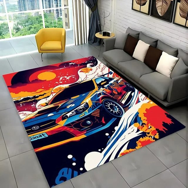 VIKAMA E-Sport Teppich mit Rennsport-Design, rechteckig, Multicolour, B/T: 60 x 40 cm - Bild 1