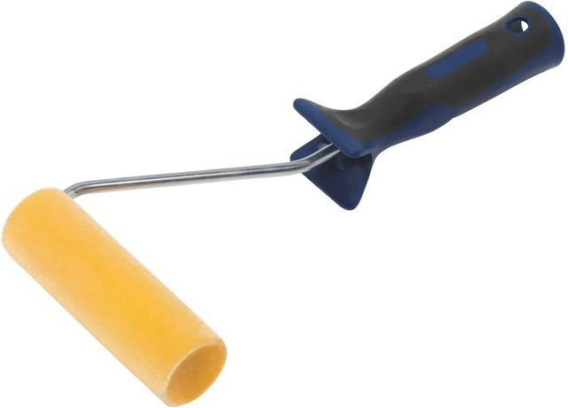 LUX-TOOLS Flock-Roller mit 2K-Softgriff in Schwarz-Blau, Breite: 11 cm, geeignet für wasserbasierte Farben - Bild 1