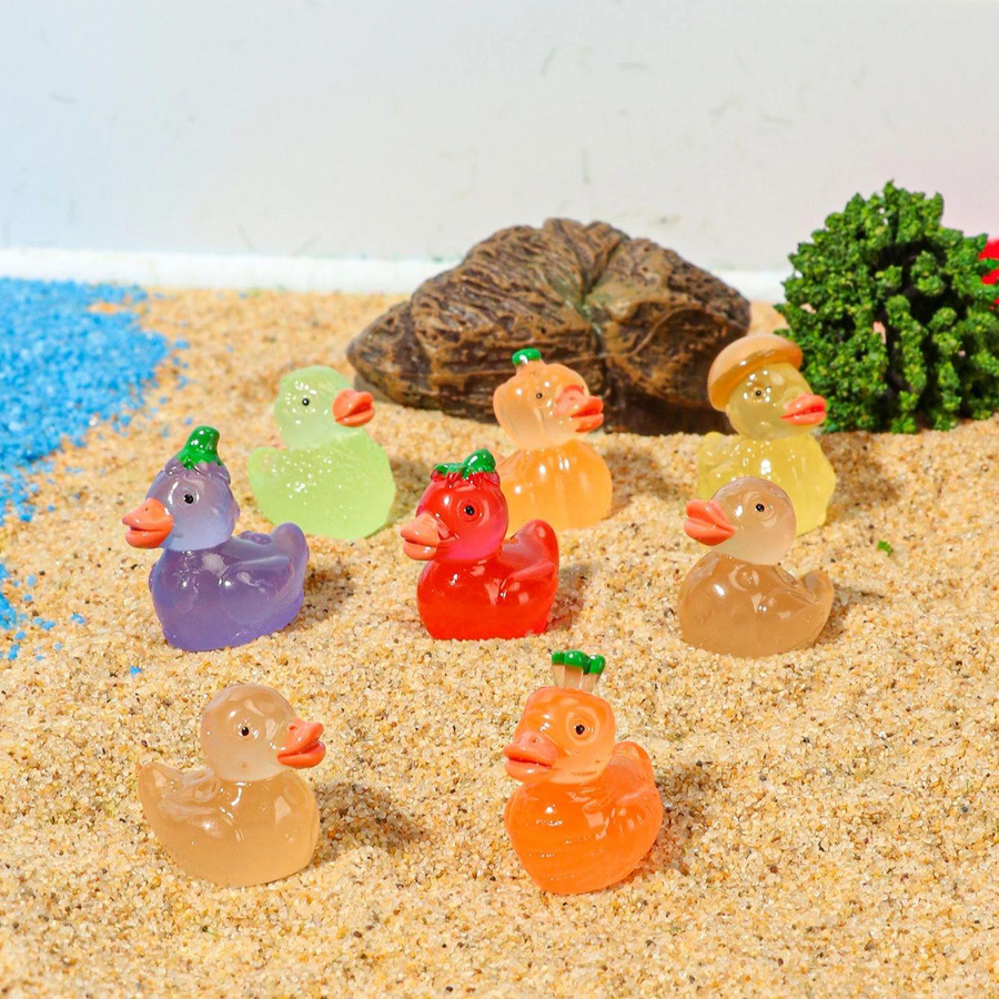 Leuchtende Gemüse-Entenfiguren von Yiran toy in Multicolor aus Harz für Feengärten und Weihnachtsdekoration - Bild 3