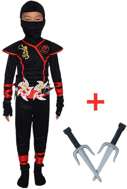 Ninja Kostüm Verkleidung, Schwarz, ab 7 Jahre - Bild 1