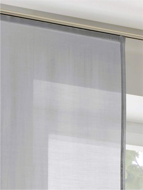 Schiebevorhang Heine Home in Grau, semi-transparent, aus Baumwoll-Polyester-Mischgewebe, B/H: 145 x 145 cm - Bild 1