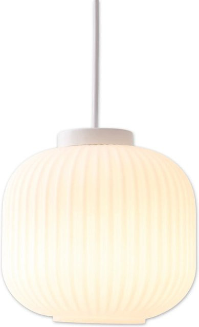 Näve Pendelleuchte Geneva weiß aus Metall, Glas und Kunststoff mit E27 Fassung, Durchmesser: 20 cm, Höhe: 20 cm - Bild 1
