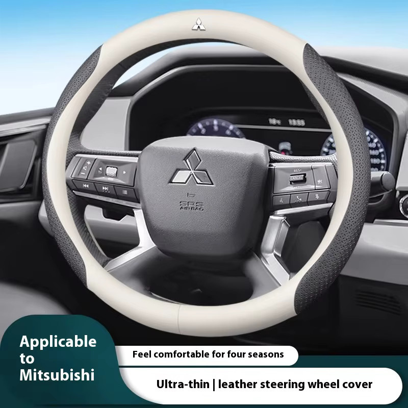Leder Lenkrad Abdeckung mit Carbon-Faser-Optik für Mitsubishi Outlander Pajero ASX Colt Lancer EX Evolution L200 Triton RALLIART - Bild 2