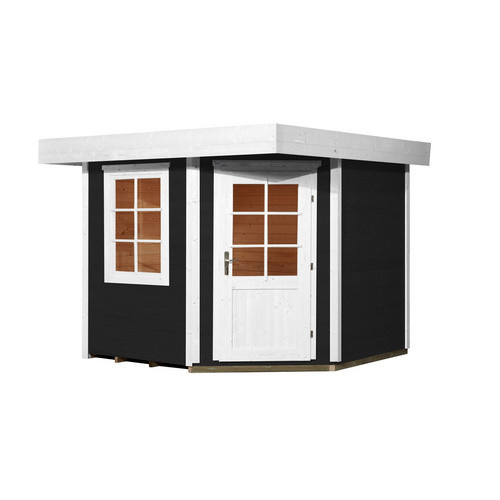 Weka Saunahaus Salo BioS Sparset in Anthrazit mit 7,5 kW Heizung, B/H/T: 338 x 237 x 338 cm - Bild 3