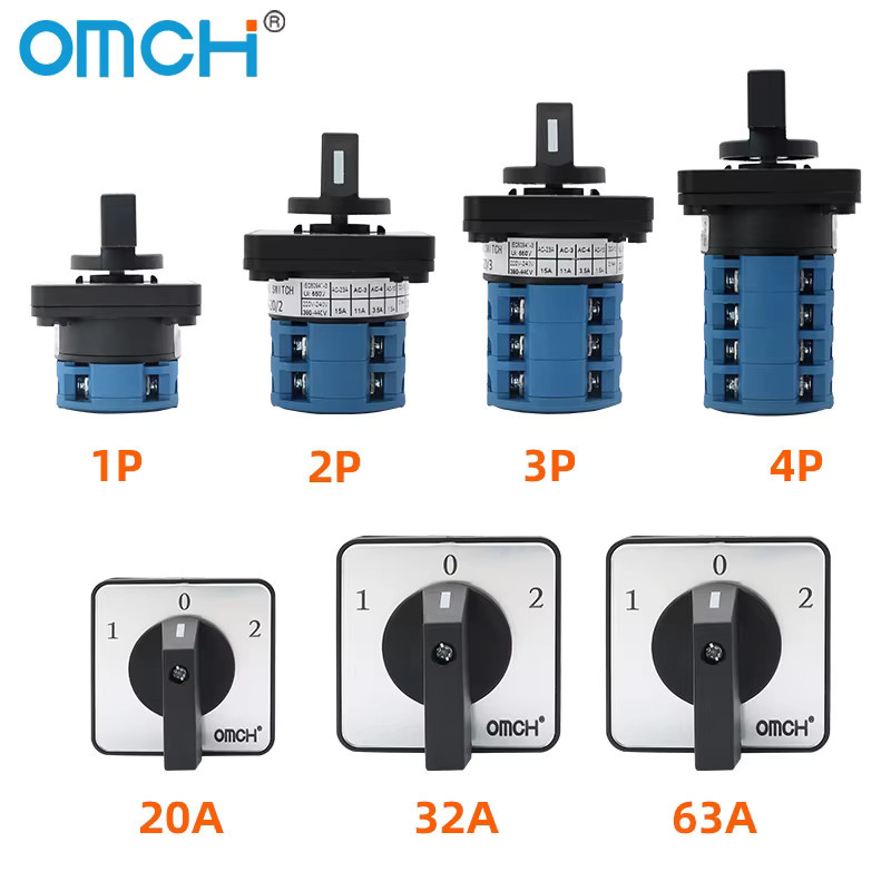 OMCH Universalschalter LW26 Silberkontakt mit 3 Positionen und 440V als Drehschalter - Bild 2