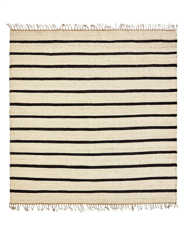 House Doctor Teppich Sima in Natur mit grafischem Linienmuster, B/B: 180 x 180 cm - Bild 1