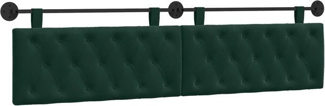 vidaXL Wandmontiertes Polsterpaneel aus Samt in Dunkelgrün B/H/T: 210 x 55 x 7 cm - Bild 1