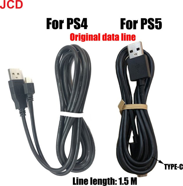 JCD USB-C Ladekabel für PS4 und PS5, Schwarz, Länge: 1,5 m - Bild 1