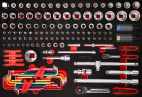KS Tools Steckschlüssel-Satz 1/4 Zoll und 1/2 Zoll mit Schaumstoffeinlage, 137-teilig, multicolor - Bild 1
